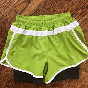 Athleta XXS 2 in 1 Green Running Stretch Running